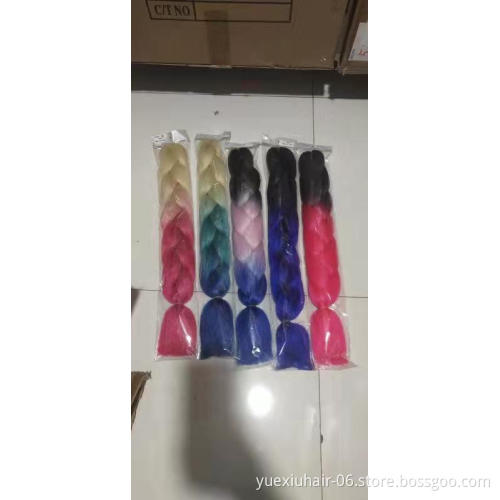 24 Inch Synthetic Hair Yaki Ombre Braiding Pre Stretched Expression Jumbo Braid Crochet Braids Hair
